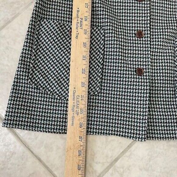 Vintage 70s women’s Medium Houndstooth Shirt Jacket Button Front Pockets Shacket - Picture 9 of 13